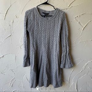 BCBG Max Azria gray sweater cable knit dress.